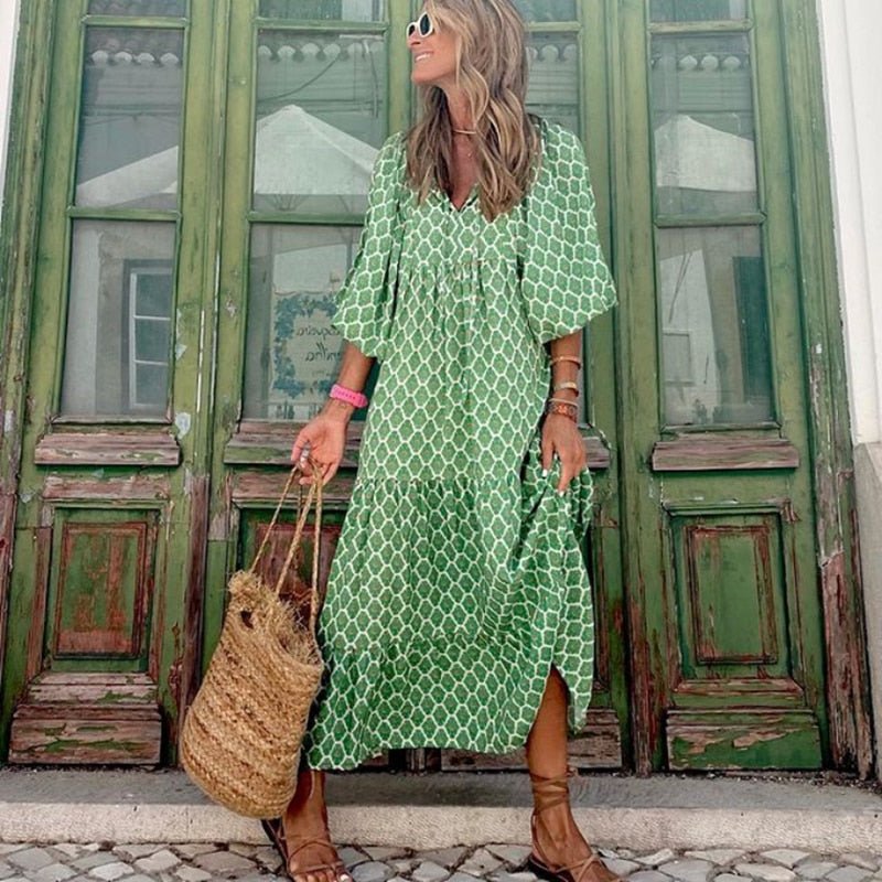 Vestido longo shop estampado barato
