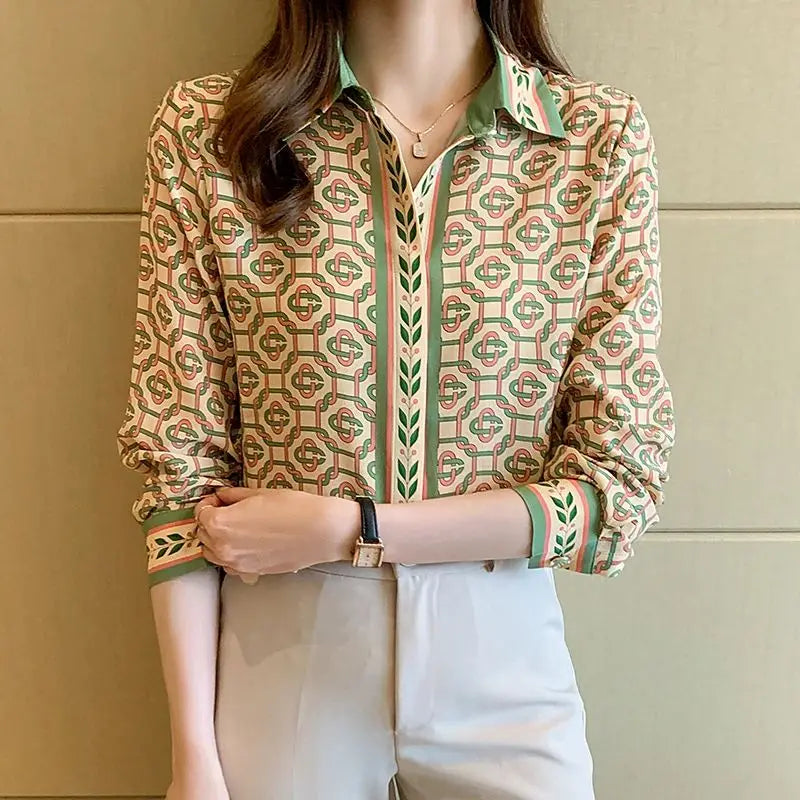 Camisa Feminina Social Estampada Ilara