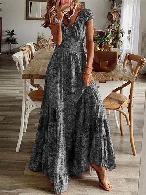 Vestido Longo Estampado Halina