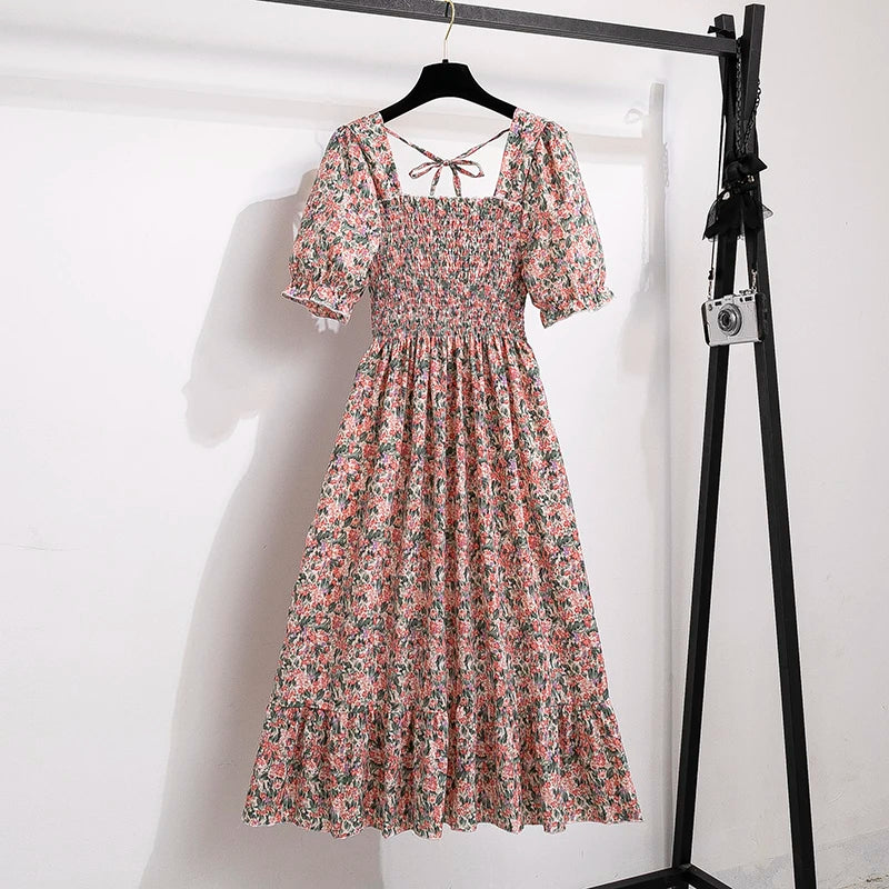 Vestido de Chiffon Manga Curta Venetia