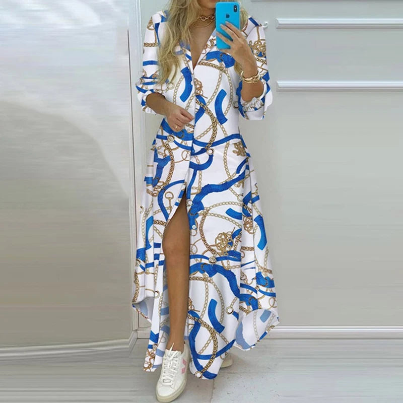 Vestido de Manga Longa Estampado Rosabelle