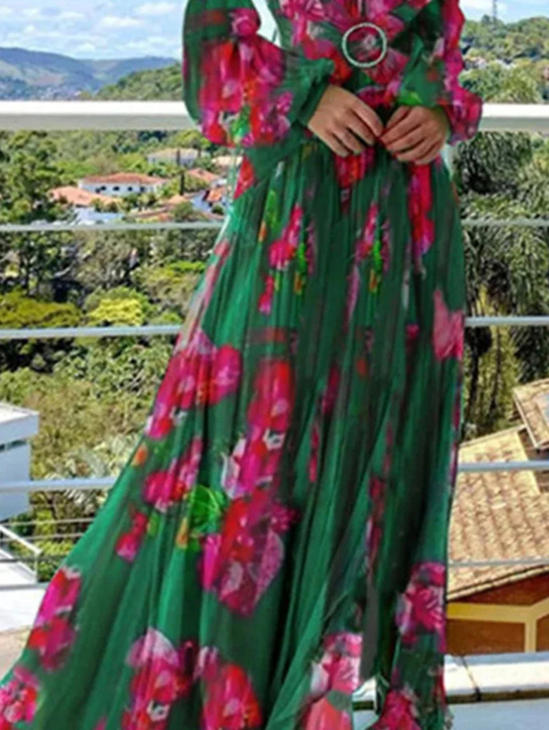 Vestido Longo Estampado Hermelinda