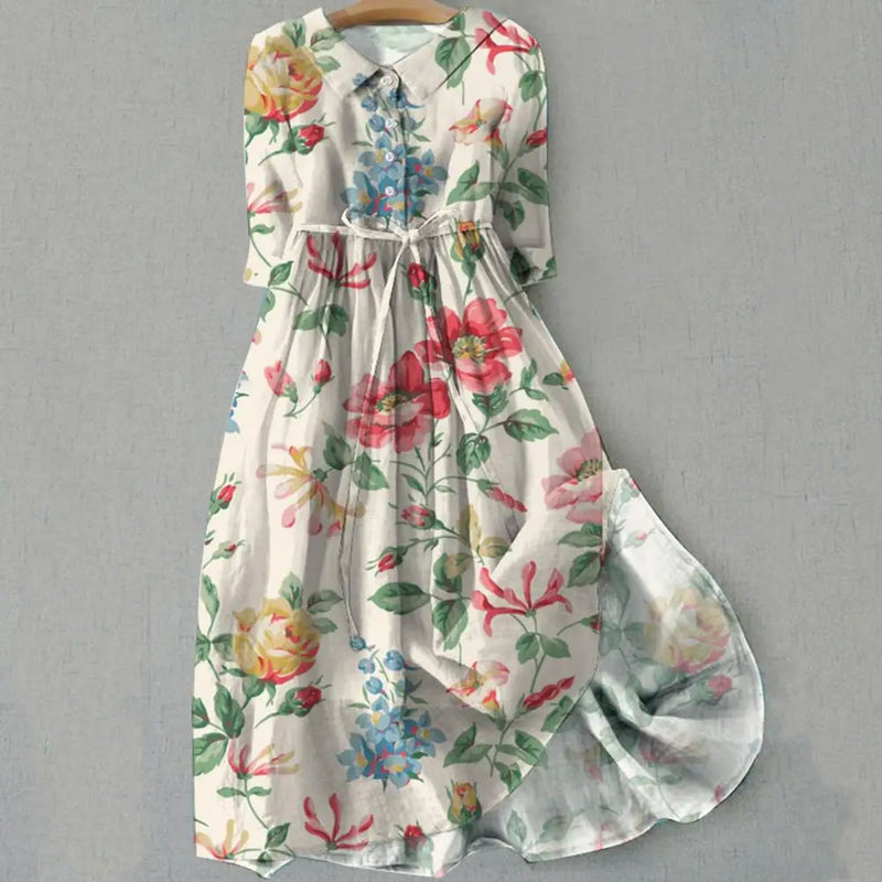 Vestido Estampado com Manga Curta Katelina