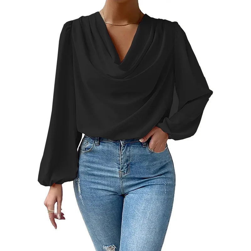 Blusa Feminina Social Manga Longa Damarise