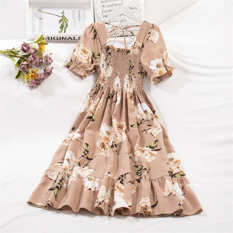 Vestido de Chiffon Manga Curta Venetia