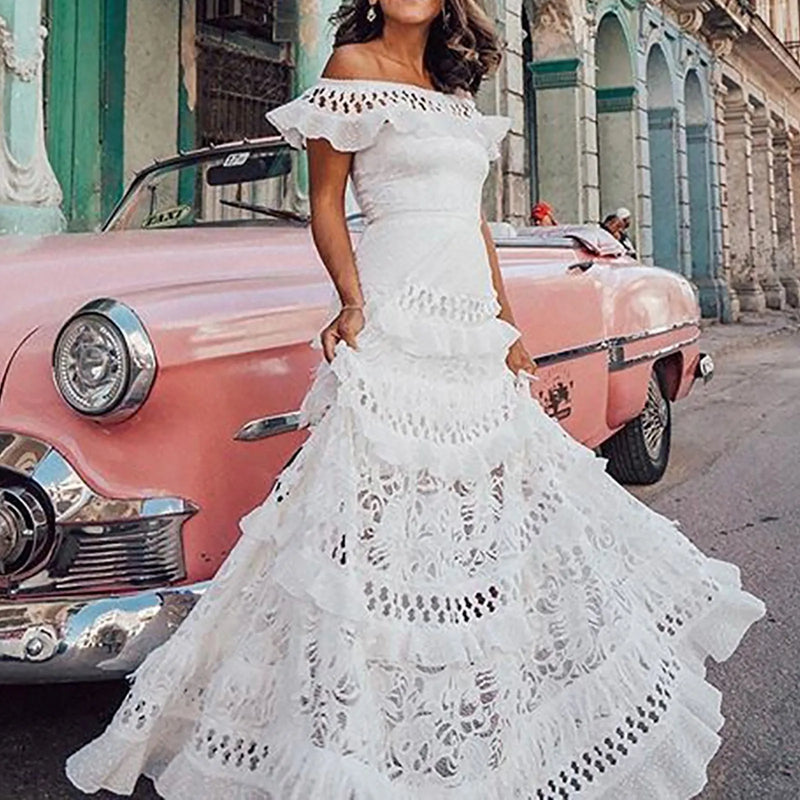 Vestido de Crochê Sem Alças
