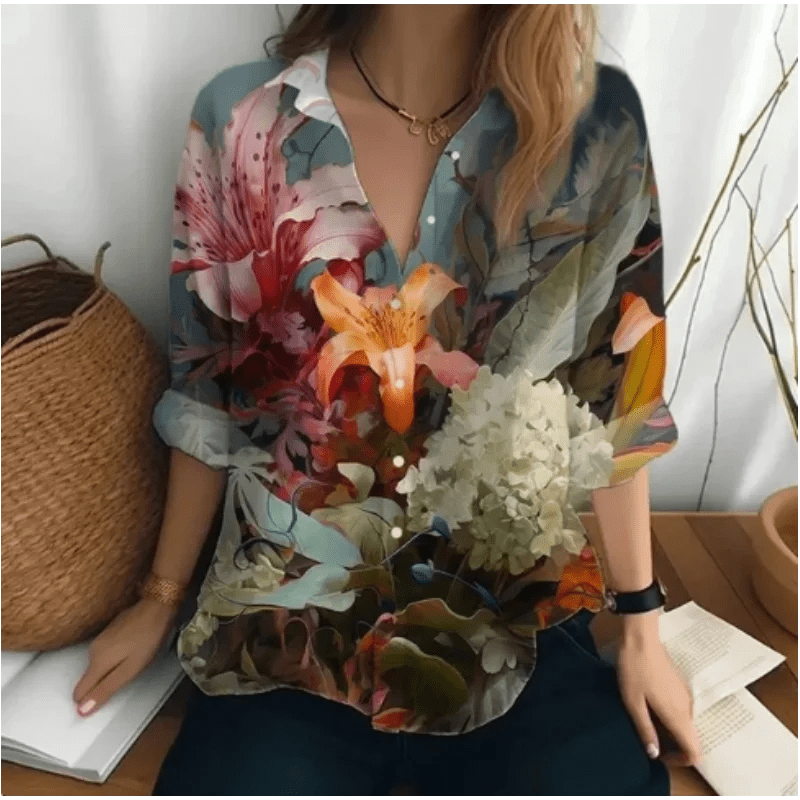Camisa Feminina Social Estampada Dayra - Vennanci