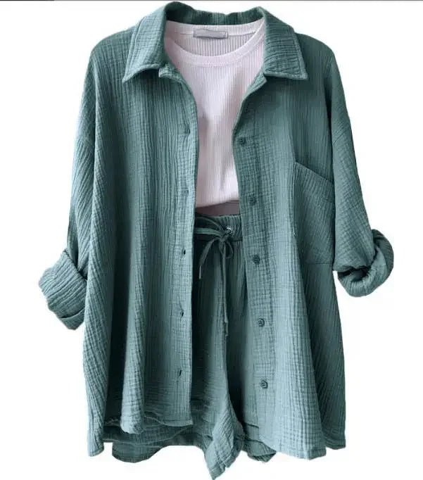 Conjunto Feminino Camisa Longa e Shorts - Vennanci