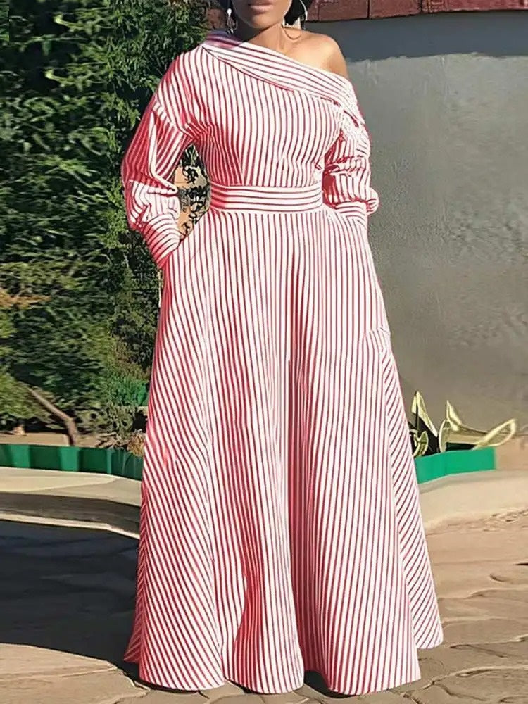Vestido Longo Listrado Zafira