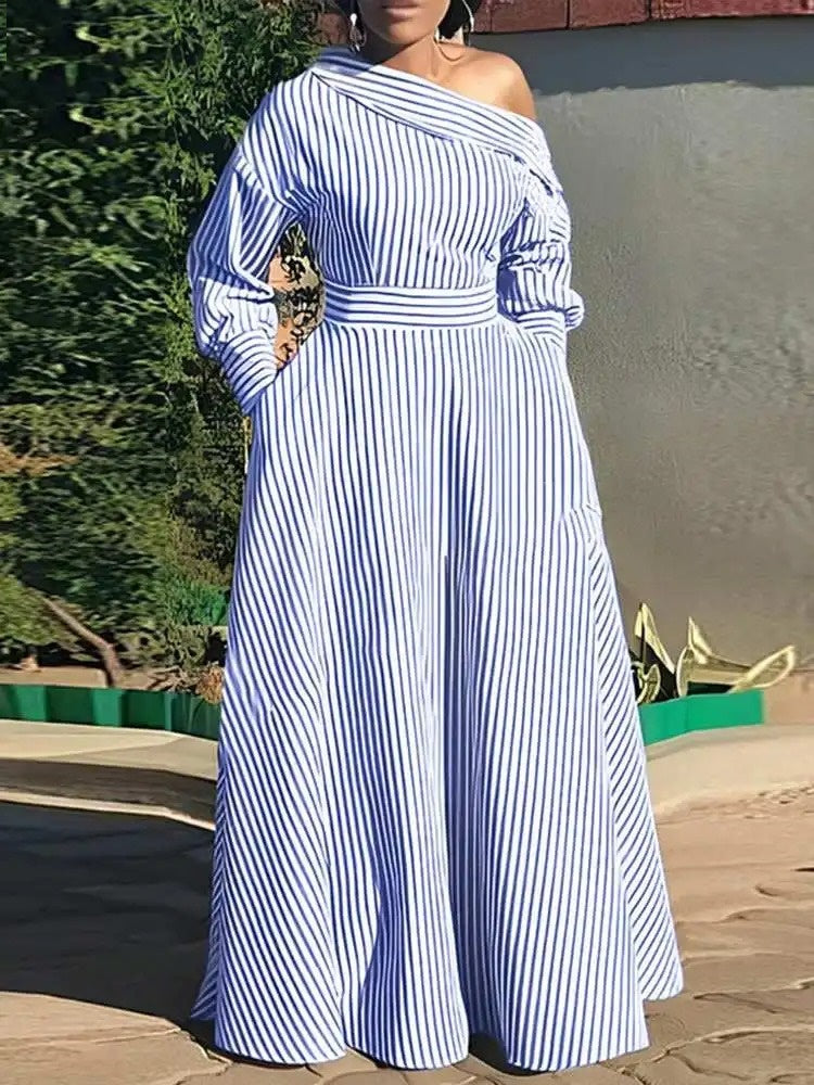 Vestido Longo Listrado Zafira