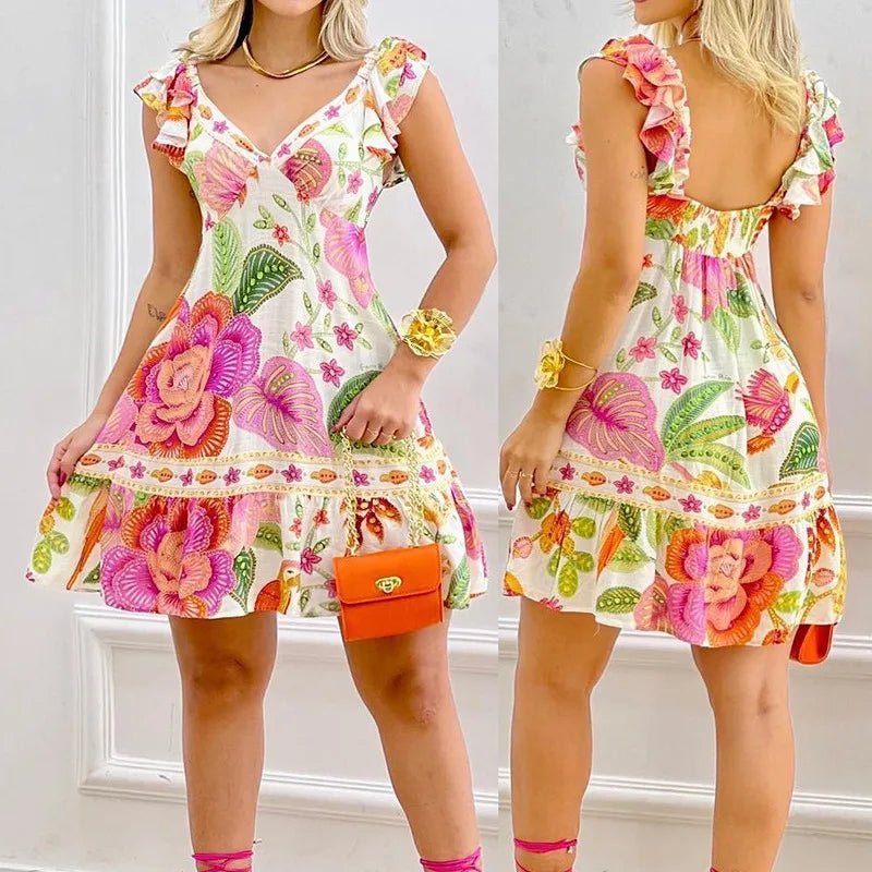 Vestido Curto Floral Noélia - Vennanci