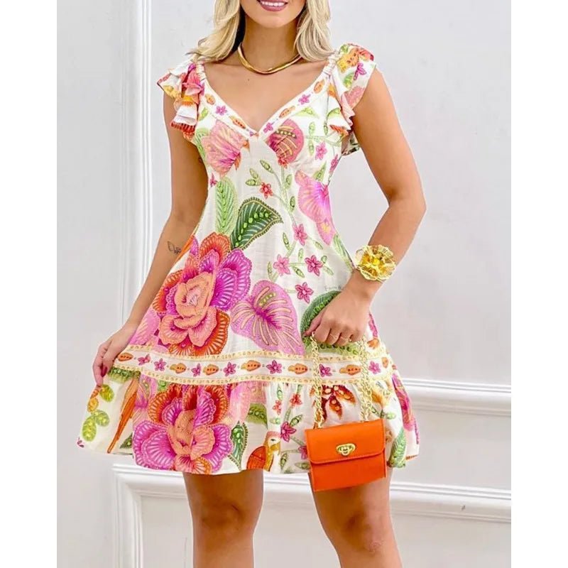 Vestido Curto Floral Noélia - Vennanci