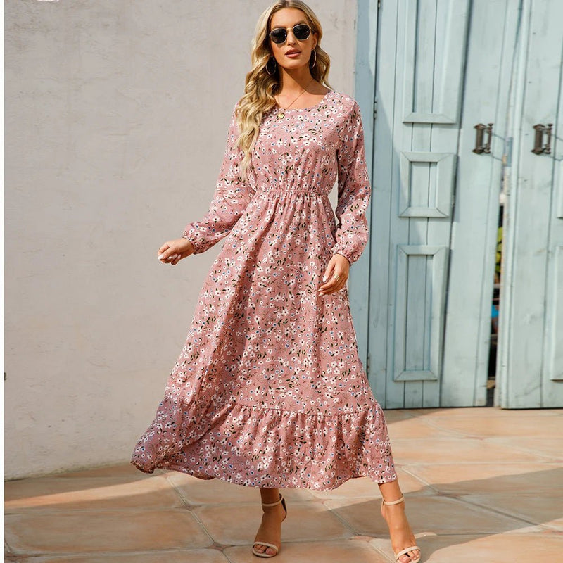 Vestido Feminino Longo Estampado Rafaella - Vennanci