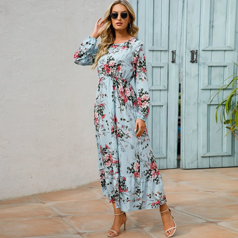 Vestido Feminino Longo Estampado Rafaella - Vennanci