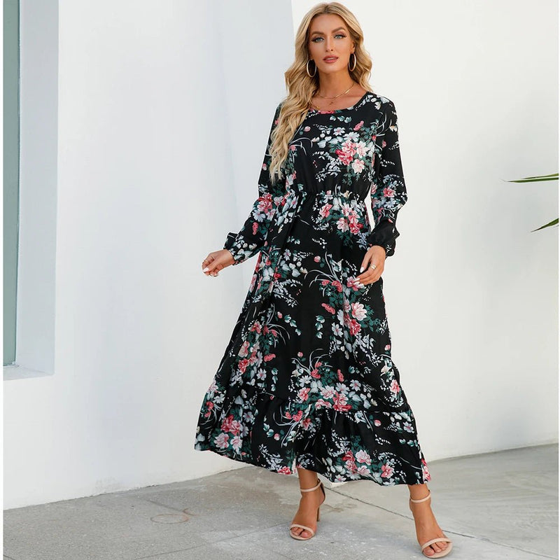Vestido Feminino Longo Estampado Rafaella - Vennanci