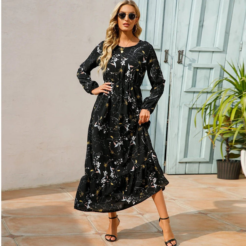 Vestido Feminino Longo Estampado Rafaella - Vennanci
