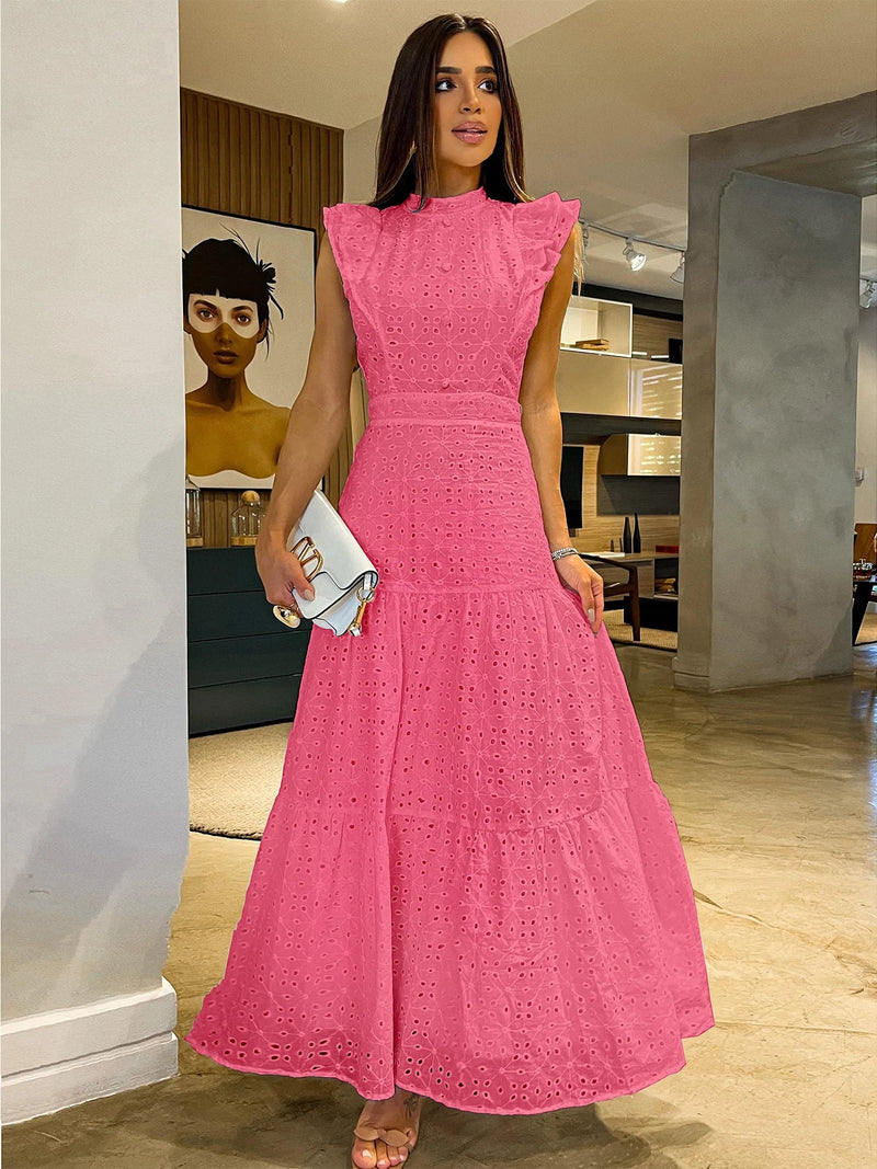 Vestido Feminino Longo Manga Voadora - Vennanci