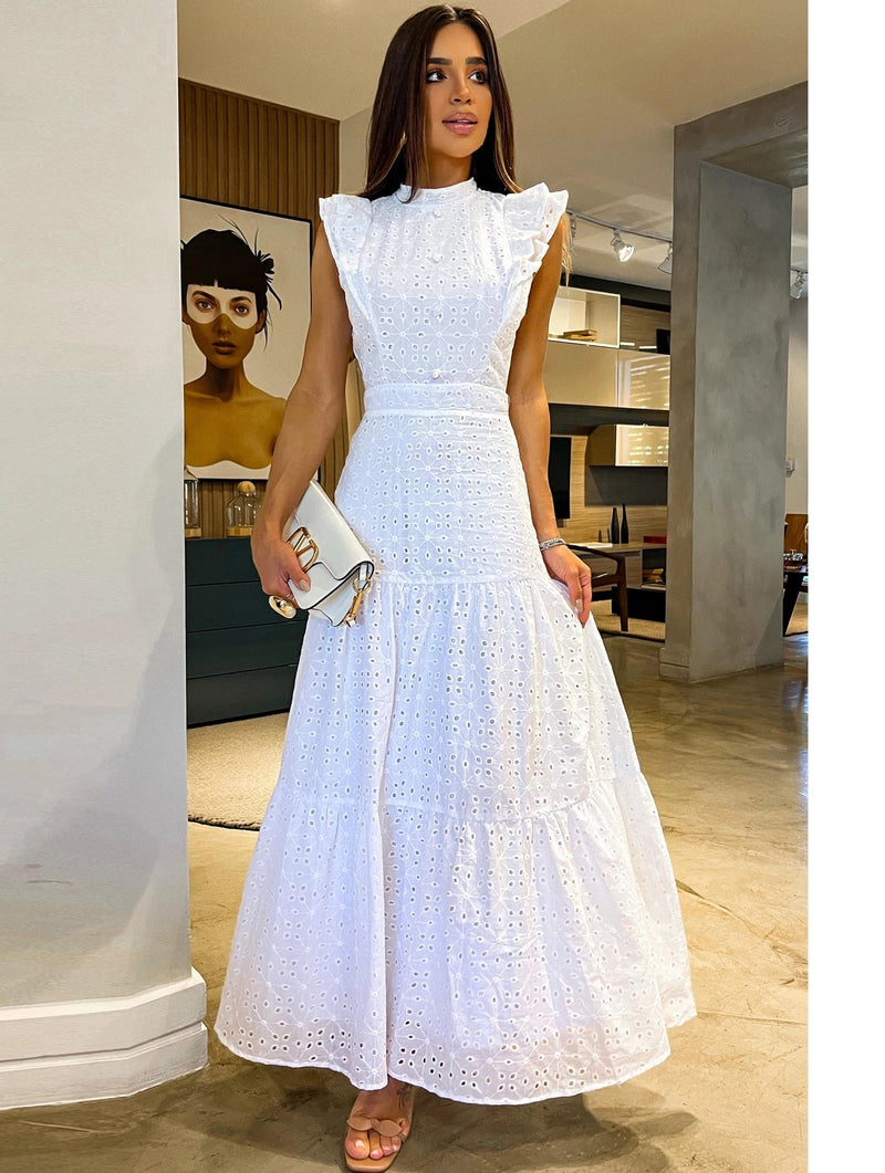 Vestido Feminino Longo Manga Voadora - Vennanci