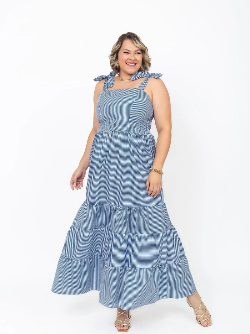 Vestido Feminino Longo Plus Size Com Alça - Vennanci