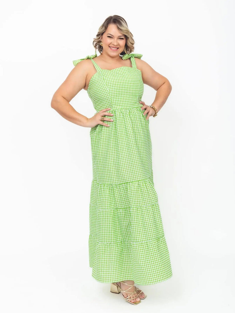 Vestido Feminino Longo Plus Size Com Alça - Vennanci