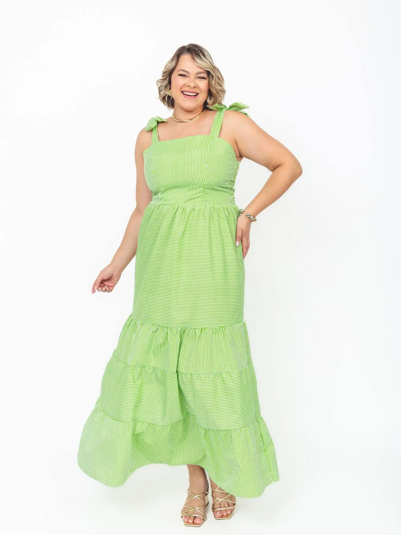 Vestido Feminino Longo Plus Size Com Alça - Vennanci