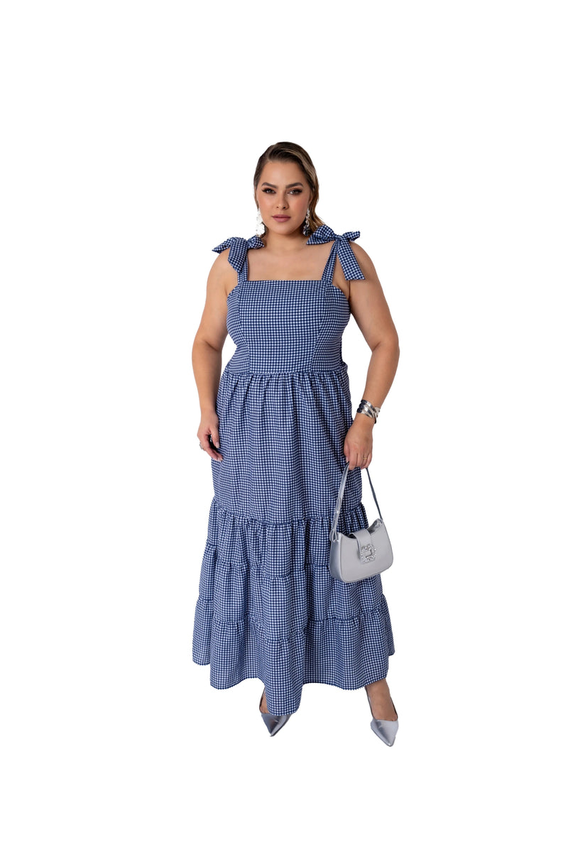 Vestido Feminino Longo Plus Size Com Alça - Vennanci