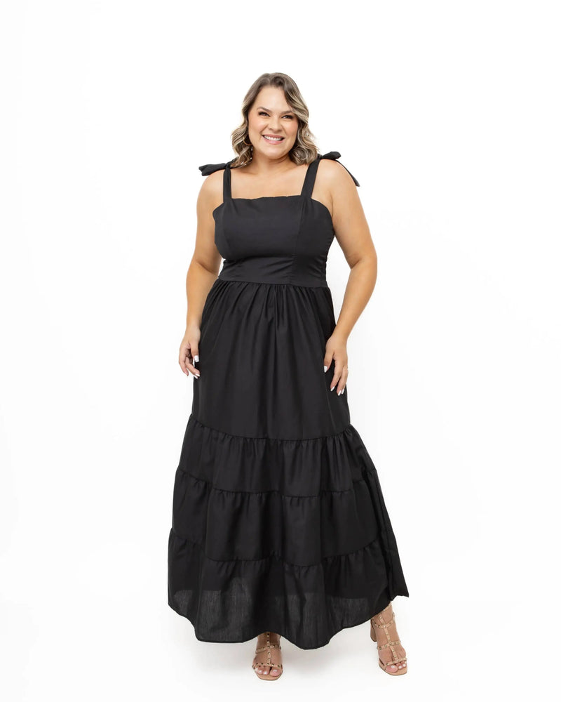 Vestido Feminino Longo Plus Size Com Alça - Vennanci