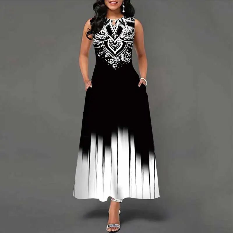Vestido Feminino Longo Sem Mangas - Vennanci