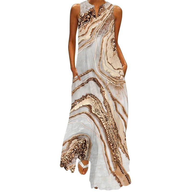 Vestido Feminino Longo Sem Mangas Dália - Vennanci