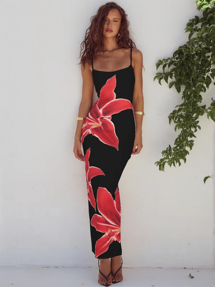 Vestido Longo com Estampa Floral Daniela - Vennanci