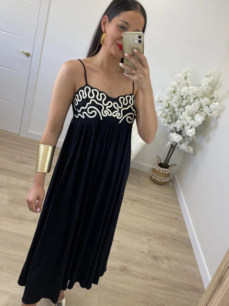 Vestido Longo de Bordado Jordana - Vennanci