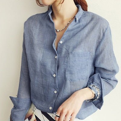 Camisa Feminina Social De Linho - Loja Vennanci