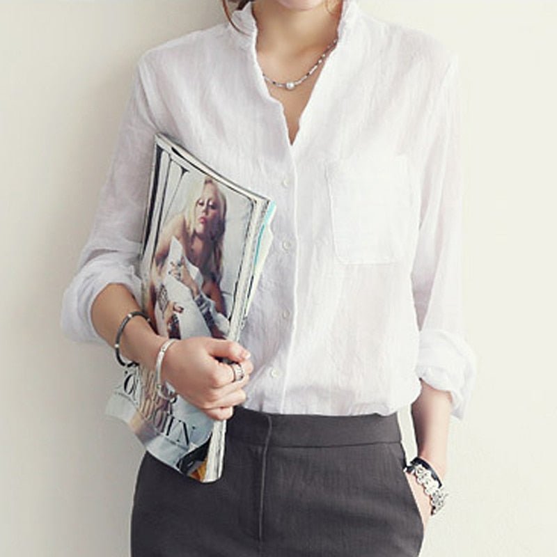 Camisa Feminina Social De Linho - Loja Vennanci