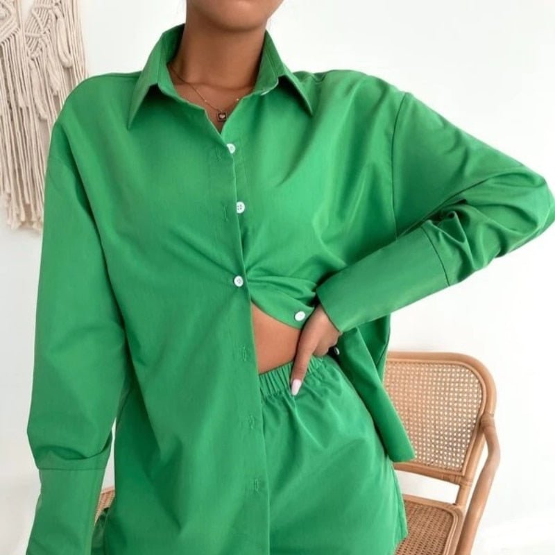 Conjunto Feminino Short e Camisa Casual - Vennanci