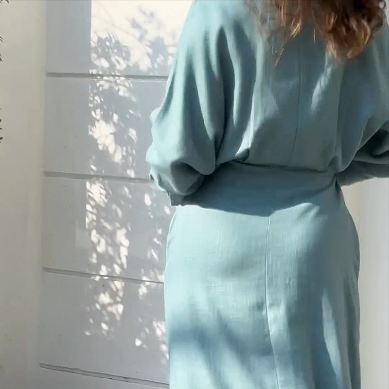 Vestido Longo Com Bolso - Nivi - Vennanci